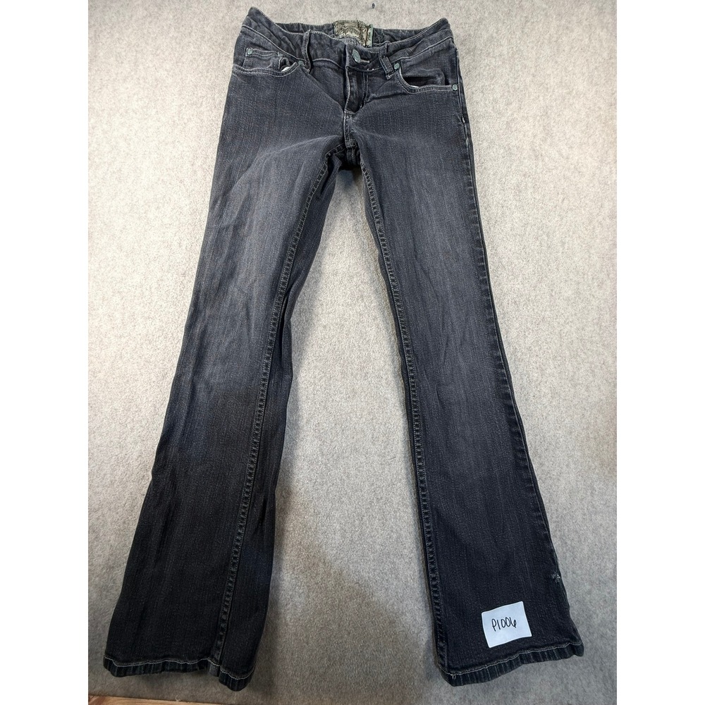 American Rag Flare Jeans Black Faded Low Rise Y2K Denim 1R